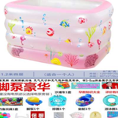 新品儿童夏季游泳池小孩子洗澡充气水池婴儿M游泳桶家用加厚加高