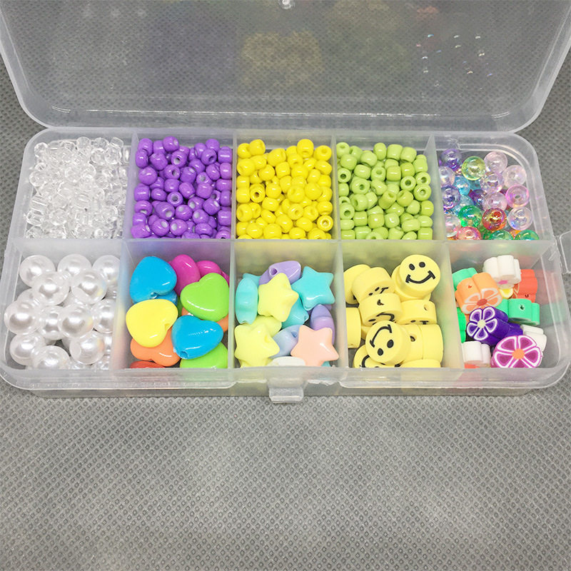 极速跨境c热卖10格盒装米珠珍珠软陶DIY饰品串珠材料手机链手链配