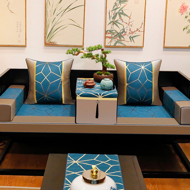 新品新中式红木沙发坐垫实u木家具沙发套罩防滑罗汉床垫子海绵垫