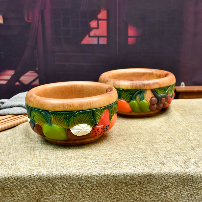 极速泰国工艺品实木大象果盘家用客厅茶I几木碗装饰摆件复古创意