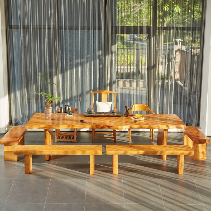 极速实木茶几茶桌椅组合简约现代大板桌原木茶台办公室Z功夫喝茶