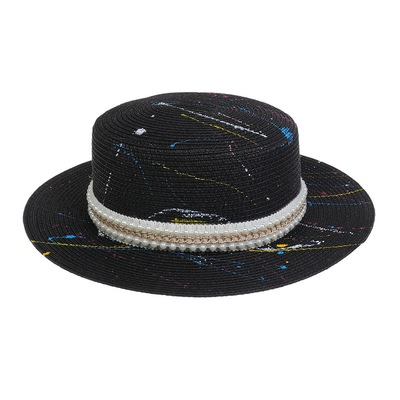 极速New Colorful Paint Gruaffiti Straw Hat for Male and Fema