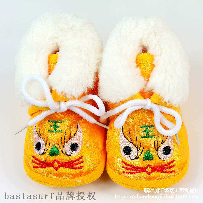 极速Infant tiger head shoews baby autumn and winter satin sh