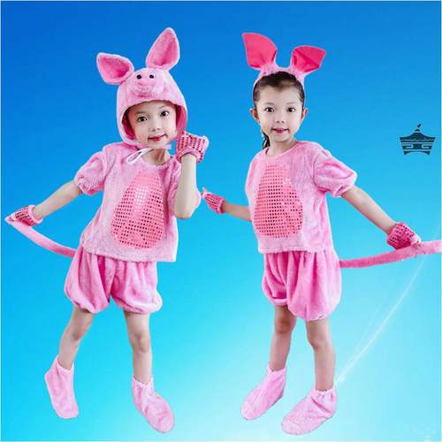 极速儿童六e一大灰狼小猪动物演出服三只小猪小粉猪纱裙长款舞蹈