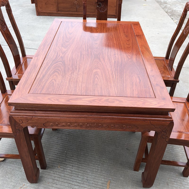 极速红木餐c桌椅组合花梨木长方形餐桌刺蝟紫檀象头餐桌中式实木