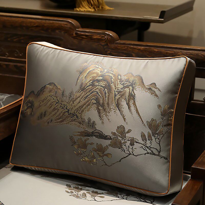 新品新中式沙发靠垫实木s沙发靠枕大靠垫罗汉床软包靠背垫床头看