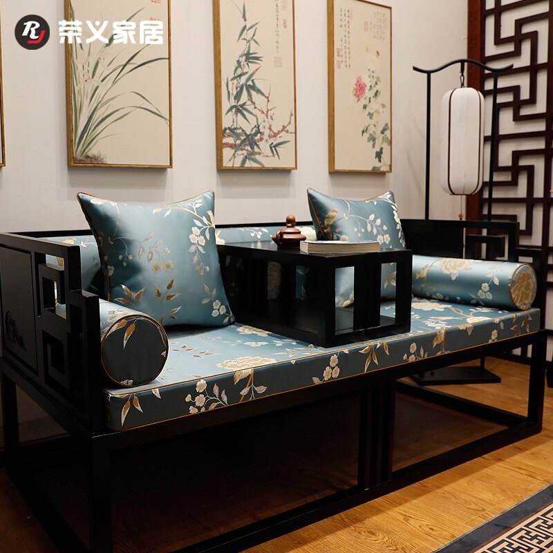 新品红木沙发坐h垫古典中式罗汉床垫子五件套实木家具椅子垫圈椅