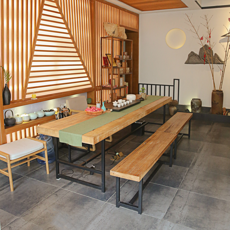 极速新中式茶桌椅组合p实木茶室喝茶桌客厅小茶台功夫茶几办公室