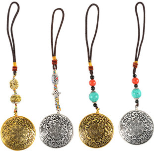 极速铜腰牌文殊九宫o八卦吊牌八吉祥挂饰十二生肖男女项链吊坠