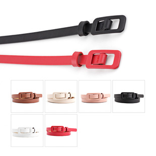 极速New Sdolid Ladies Belt Fashion Square Buckle Belts for W