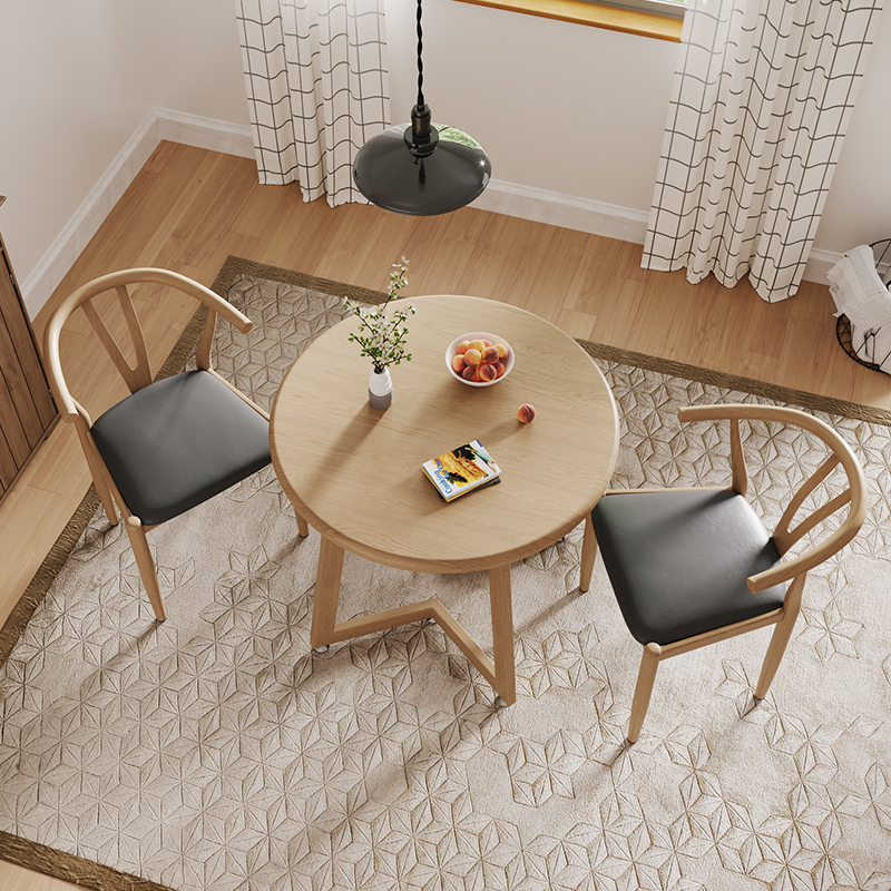 极速北欧餐桌家用现代简约餐桌椅组合F小户型圆桌2人4洽谈桌椅接