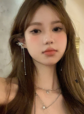 极速Y2K Fairy Butterfly Tassel EaCr Clips Angel Ear Bone Cli