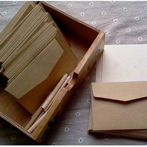 极速New 50fpcspack Retro Hemp Texture Western Envelopes for