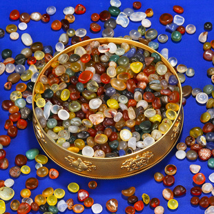 极速天然彩色玛瑙石修曼扎盘宝石B装宝瓶佛塔用品天然七宝石玛瑙