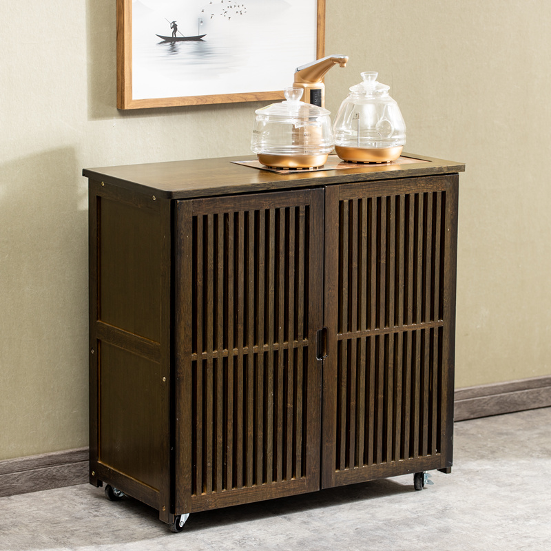 极速移动茶水柜中式储o物自动烧水壶架子茶柜水桶茶吧柜茶台小茶