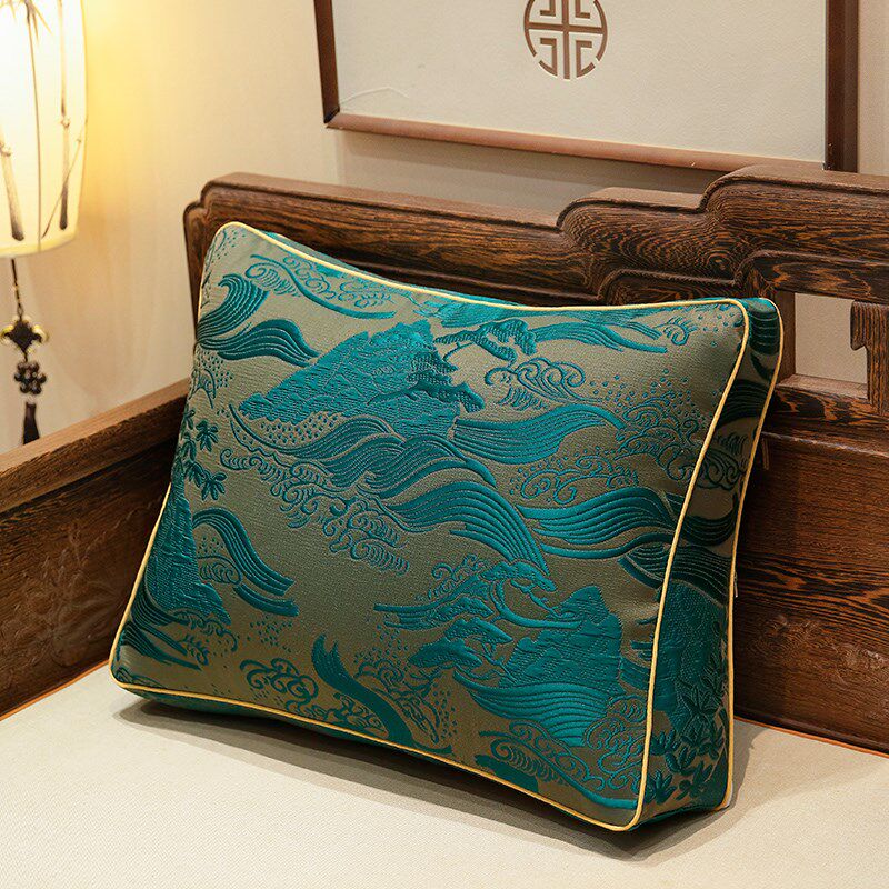 新品新中式罗汉床靠背垫r实木沙发大靠背立体床头大抱枕沙发靠垫
