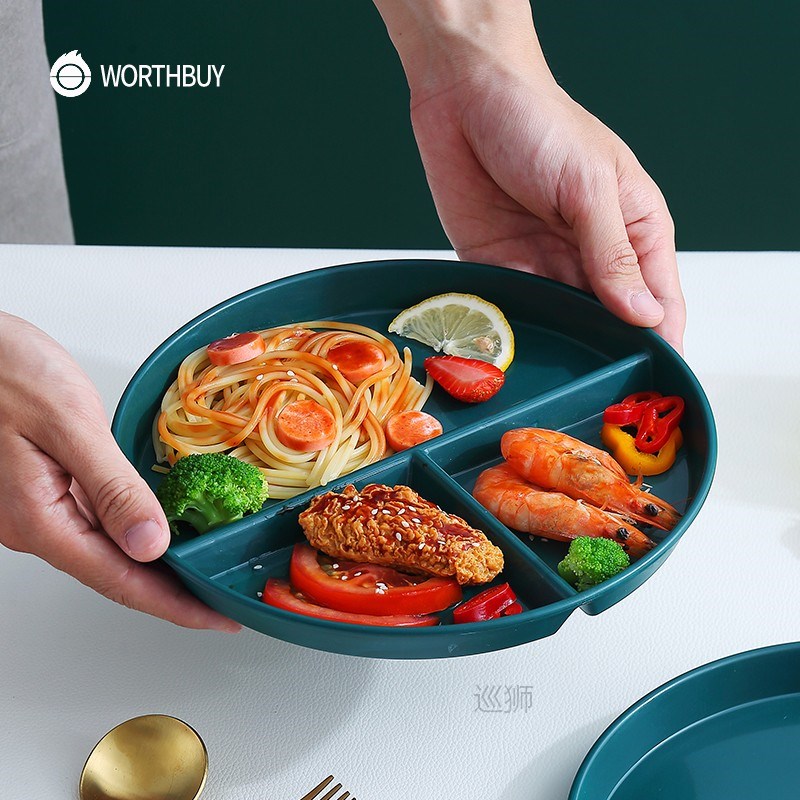 极速Compaertment Plate For Food Round Plastic Dinner Plates