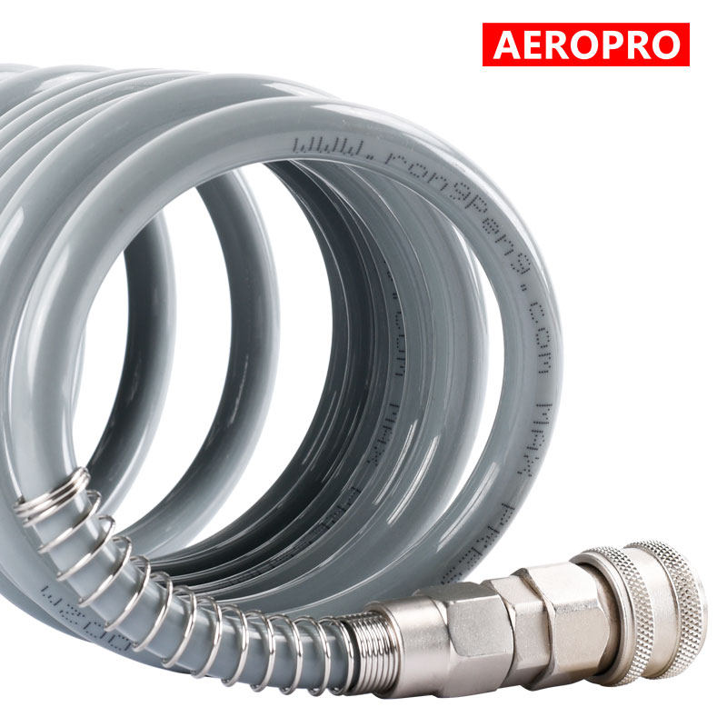 极速气管软管弹簧管空压机气泵高压伸缩螺旋PUR风管气管快速接头