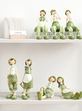 新品摆件树脂客厅家居摆设酒柜可爱卡通创意吊脚T娃娃小礼品兔子