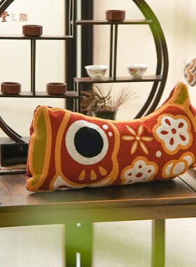 极速国风刺绣锦鲤抱枕腰枕异形客厅沙发中式国潮可爱吉Z祥靠垫AC