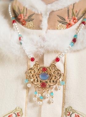 极速明制首饰【蒹葭】马面裙x配饰背云璎珞长流苏项链古风汉服颈