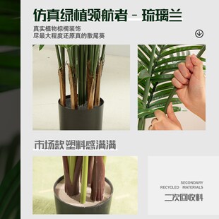 新品 饰高端W轻奢仿生绿 仿真散尾葵大型落地摆件室内客厅沙发旁装