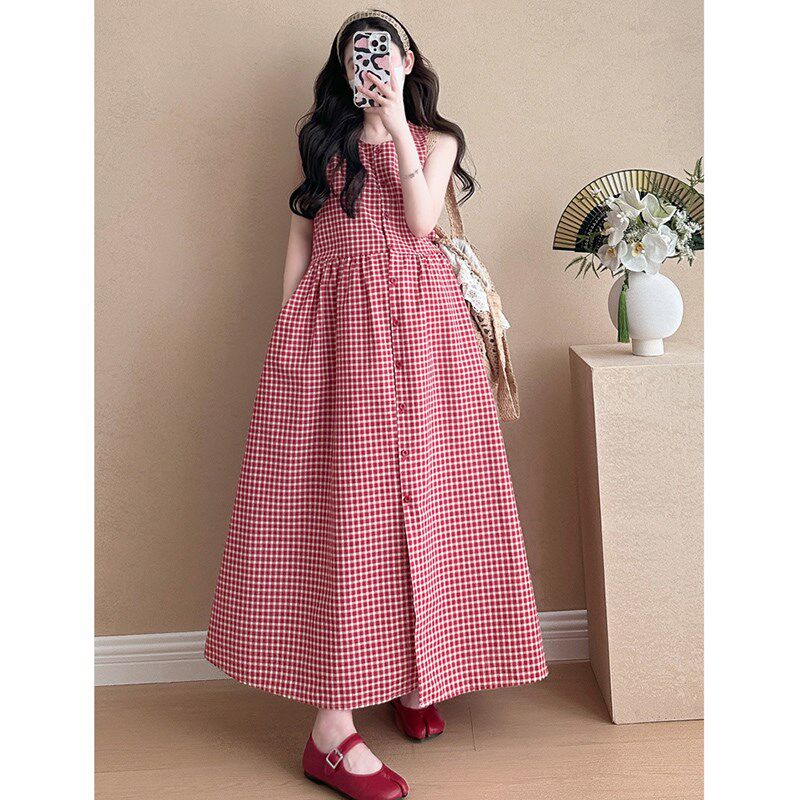 极速孕妇连衣裙夏j款2025新款韩式孕妇装夏装无袖背心裙宽松长款