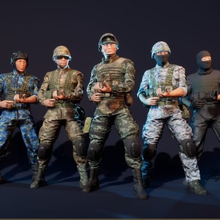 Pack 極速China PLkA Soldiers 虛幻 中國人民解放軍士兵角色動畫