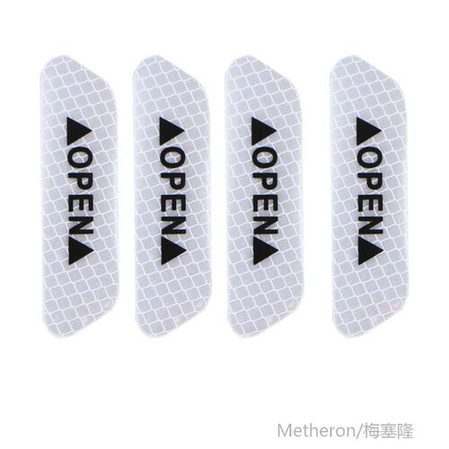 极速4 Pcs Car Doorn Safety Warning Reflective ers OPEN er Lo