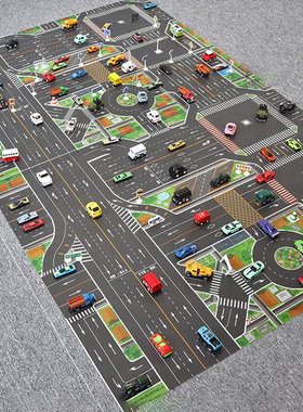 极速Baby Play Mat City Traffic RoadE Map Mat Carpet City Car