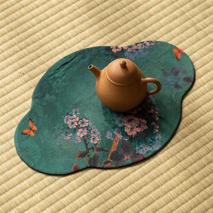 新品新中式禅意云纱茶席防水中式干泡G茶巾织锦绸缎高端吸水小号