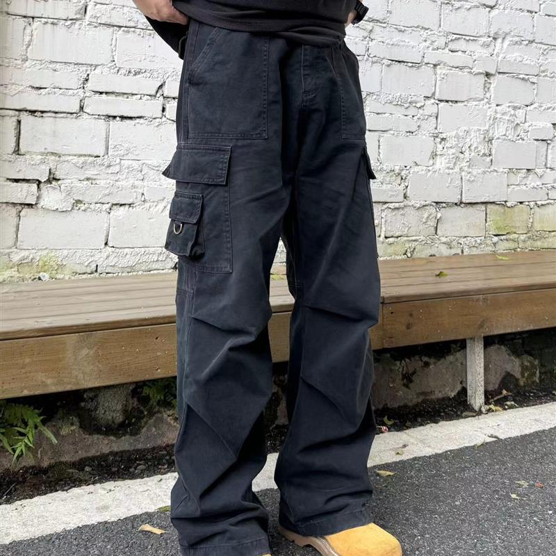 22TREE美式复古工装裤男高街休闲腰带cieanfit牛仔裤百搭直筒潮牌