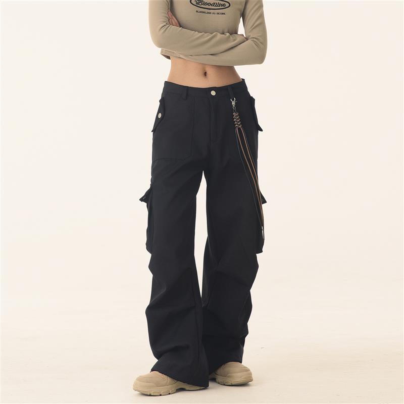 PEACEMARKET 美式复古伞兵裤女生显瘦褶皱工装休闲裤又a又飒裤子