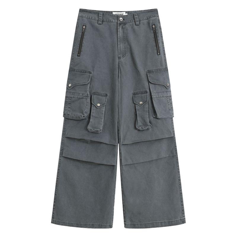 KetchupVintage多口袋褶皱石磨水洗做旧宽松休闲伞兵工装裤vibe男