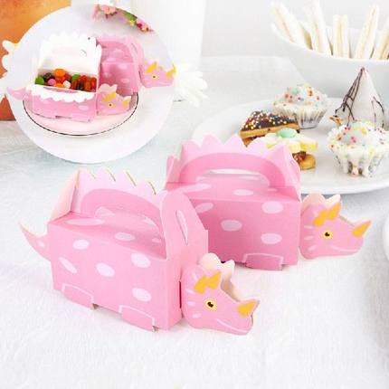 极速new10pcs Pink Blue Dinosaur Candy Boxes DinRosaur Theme