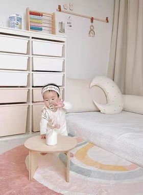 极速inas彩虹色半圆地垫儿童房装饰公主卧室床边毯爬行垫拍照摄影