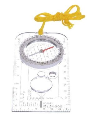 极速.1pc Compasks Map Scale Ruler Outdoor Camping Directiona