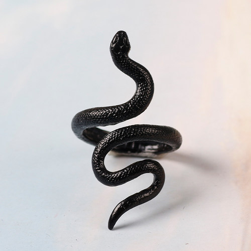极速Animed Rings for Men Women Punk Goth Snake Ring Exaggera