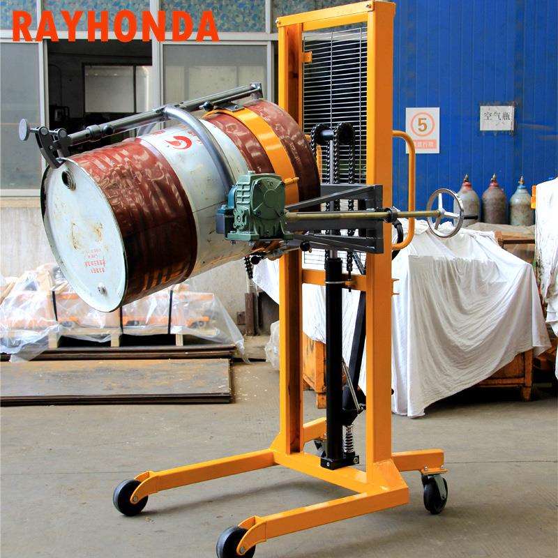 手动油桶堆高翻转车载重400kg铁油桶翻转倾斜倒料塑料桶DA400A