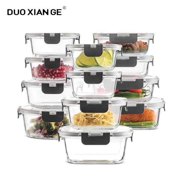 耐热玻璃饭盒便当盒可微波炉加热专用碗大容量带饭餐盒套装上班族