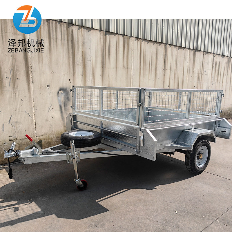1吨镀锌网格工具拖车单轴两轮