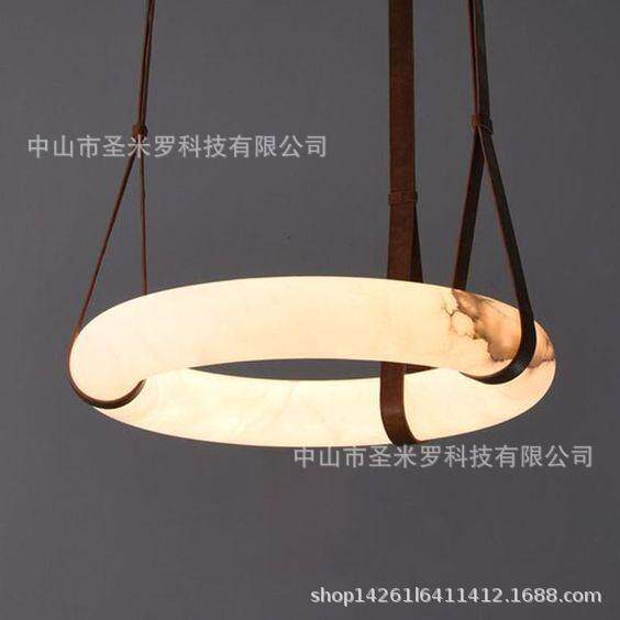 现代简约后现代新古典西班牙天然云石吊灯方云石灯客餐厅餐桌吊灯