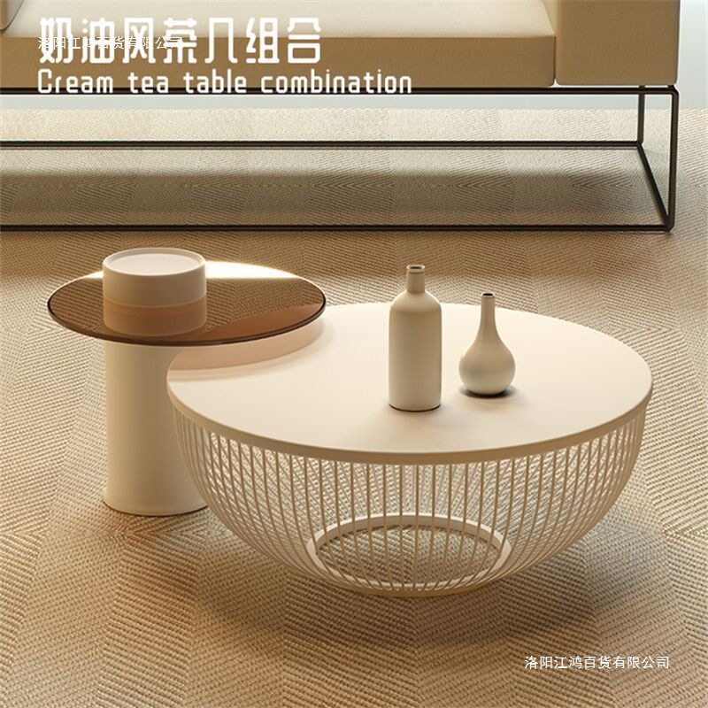 创意圆形茶几小户型客厅家用矮桌组合轻奢卧室小桌子北欧简约茶桌