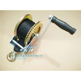优质手动绞盘卷扬机 配高强度涤纶织带1600磅手摇器游艇拖车配件