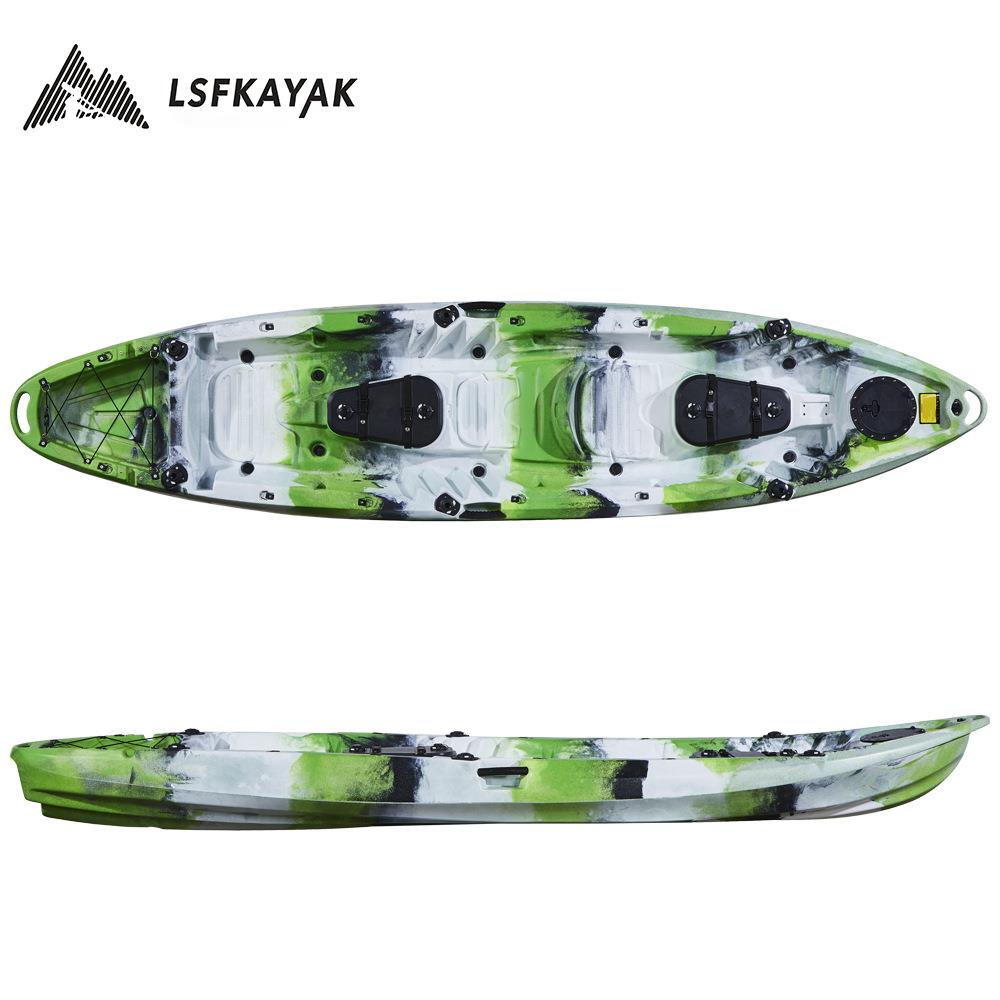 滚塑皮划艇塑料船塑料硬艇俱乐部平台舟三人船带座椅双人平台舟