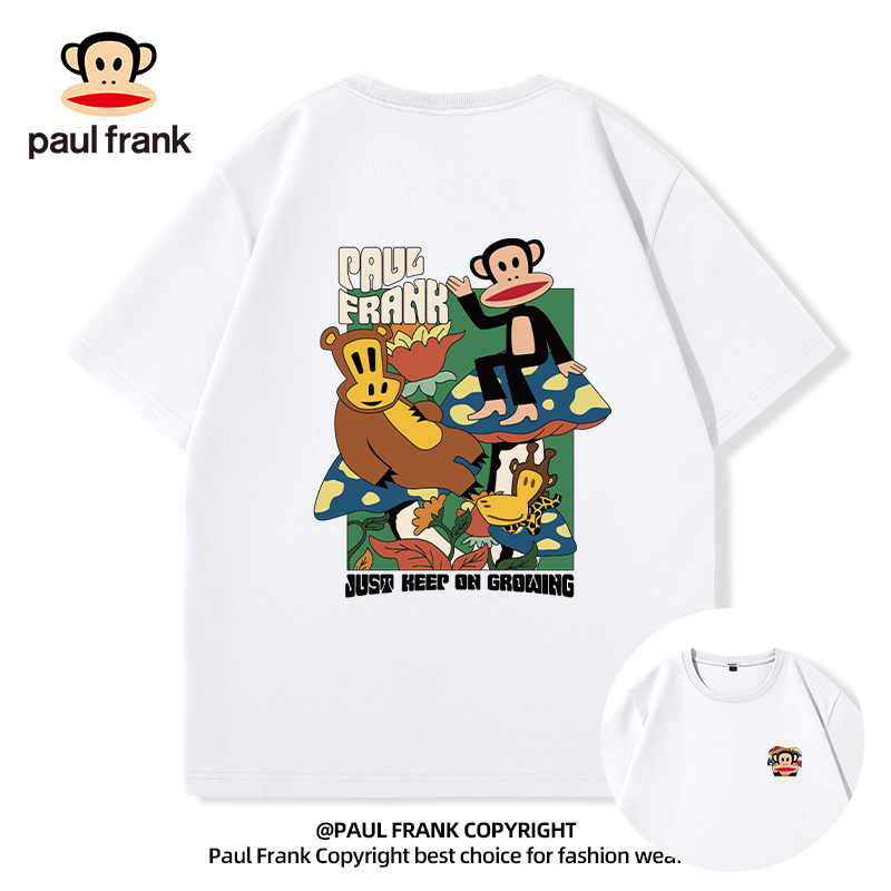 Paulfrank/大嘴猴美式白色T恤男纯棉2024新款260g重磅男生短袖潮 男装 T恤 原图主图