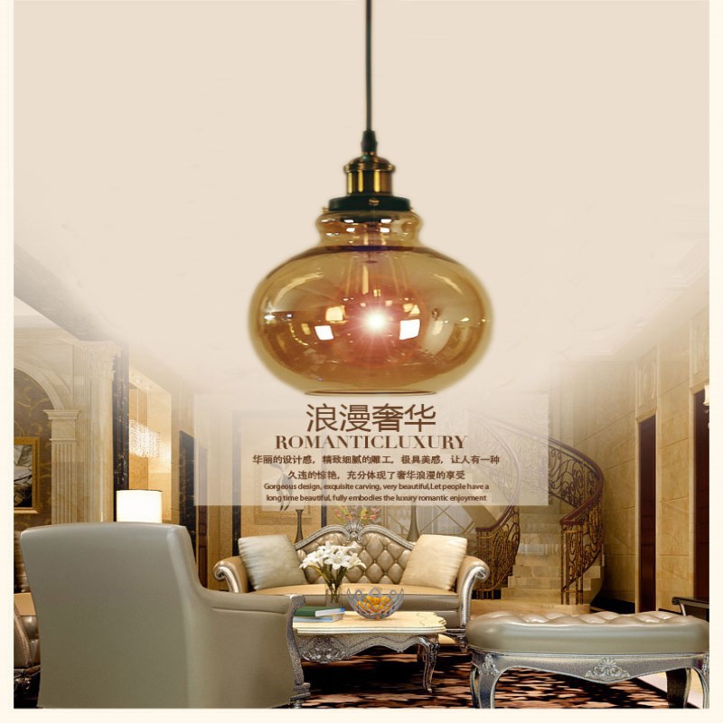 工业风复古玻璃吊灯吧台阳台餐厅咖啡厅个性灯具创意灯饰