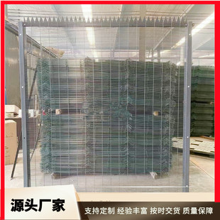 监狱防攀爬网 358密纹网围栏 加密加粗钢网墙 透空异型桃型柱围栏