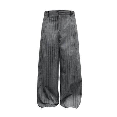 JCAESAR PLAID PANTS泡泡褶格纹长裤 轻盈挺阔 直筒阔腿 腰头打褶