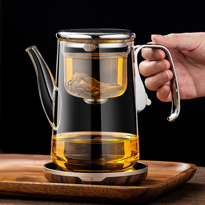 2025新款飘逸杯泡茶壶玻璃内胆茶水分离杯家用磁吸过滤冲茶器茶具